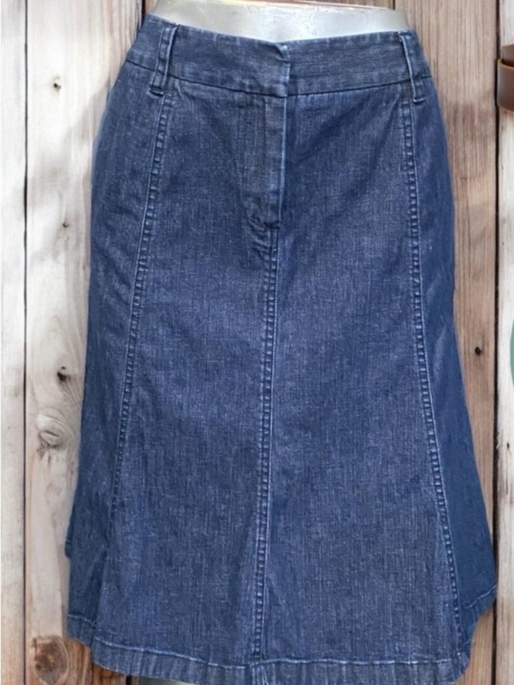 L.L. Bean Blue Denim A-Line Skirt